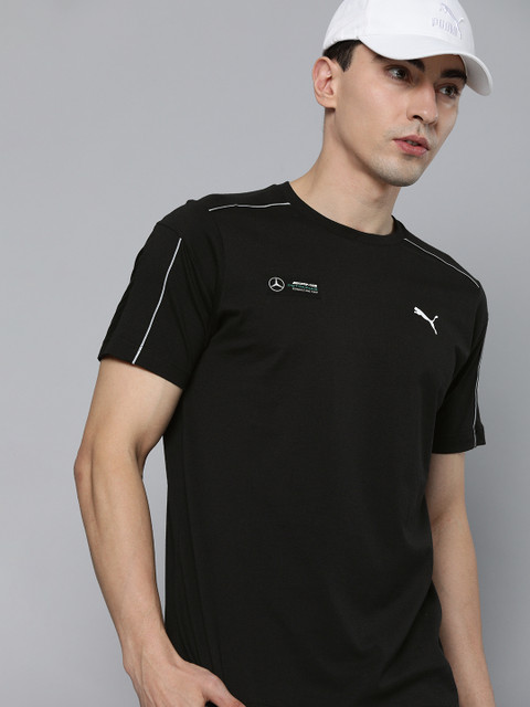 

PUMA Motorsport Men Black Solid Mercedes AMG Petronas F1 Pure Cotton T-shirt