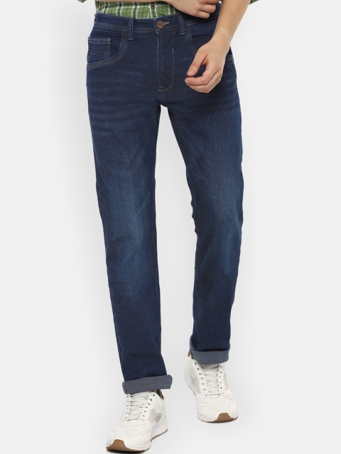 

V Dot Men Navy Blue Slim Fit Light Fade Jeans