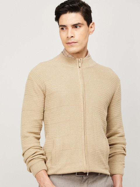 

CODE by Lifestyle Men Beige Acrylic Ribbed Cardigan