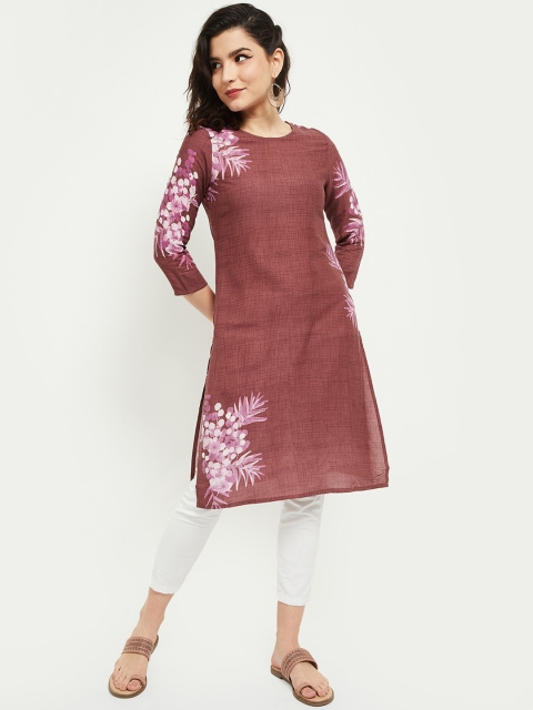 

max Women Red Embroidered Flared Sleeves Patchwork Kurta