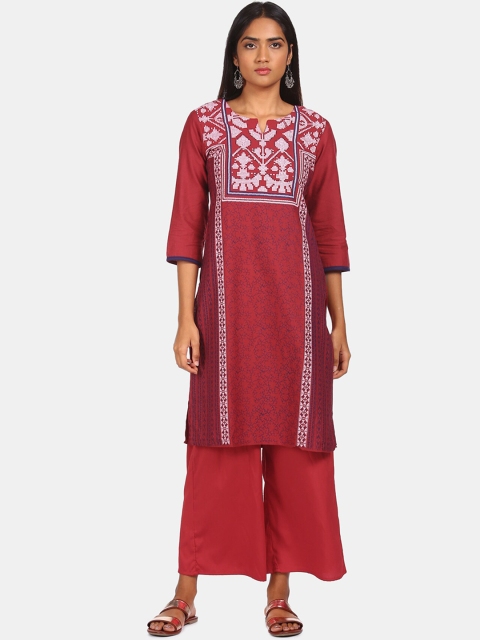 

Karigari Women Red Thread Work Kurta
