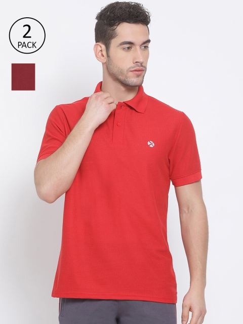 

LUX NITRO Men Red 2 Polo Collar Applique T-shirt