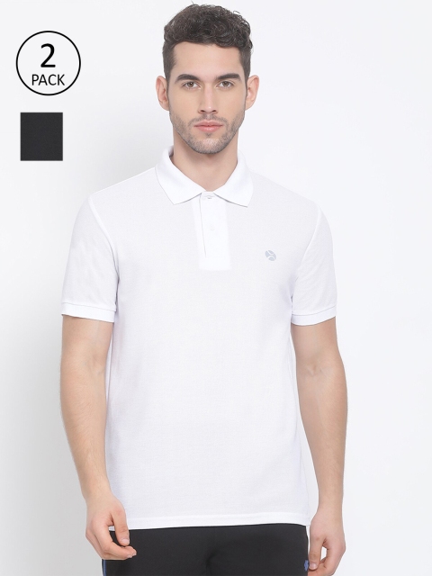 

LUX NITRO Men White 2 Colourblocked Polo Collar Applique T-shirt