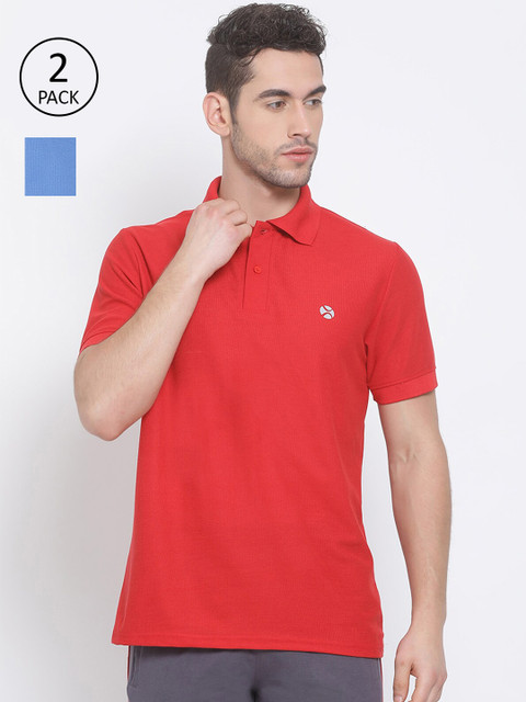 

LUX NITRO Men Pack Of 2 Pure Cotton T-shirts, Red