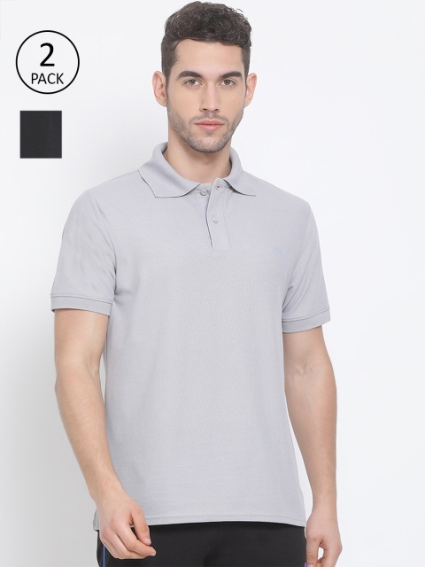 

LUX NITRO Men Pack Of 2 Pure Cotton T-shirts, Grey melange