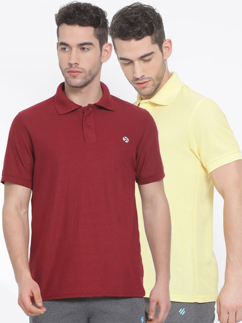 

LUX NITRO Men Maroon 2 Polo Collar Applique T-shirt