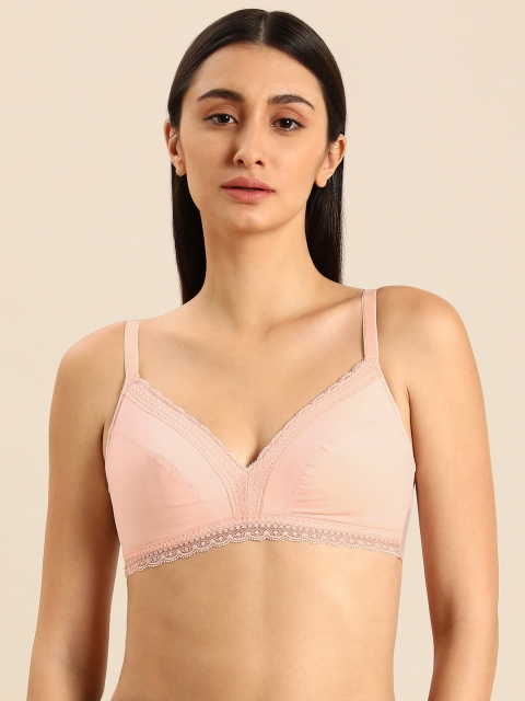 

Wacoal Pink Endearing Lightly Padded Lace Bra All Day Comfort