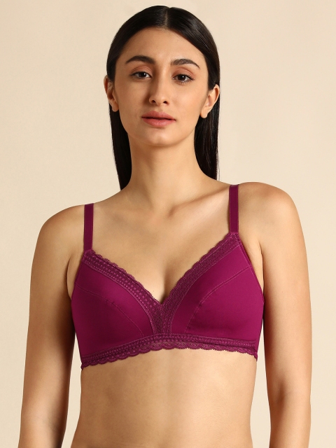 

Wacoal Fuchsia Endearing Solid Lightly Padded Bra All Day Comfort
