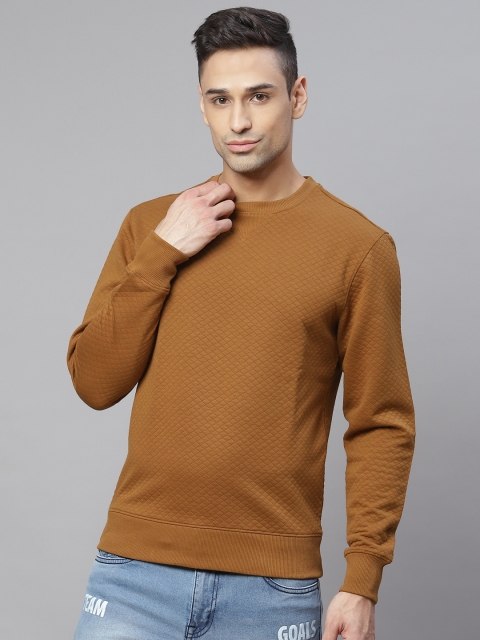 

Marks & Spencer Men Camel Brown Checked Sweatshirt