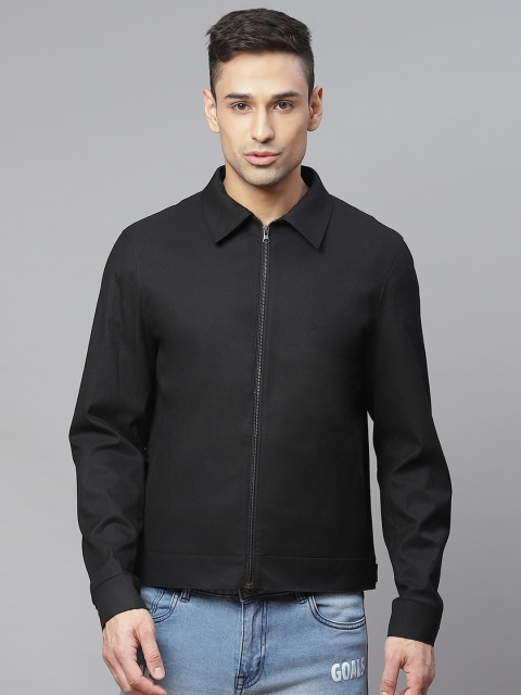 

Marks & Spencer Men Black Self Striped Tailored Jacket