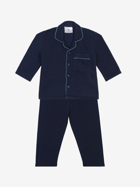 Little Musketeer Boys Navy Blue & Blue Night suit