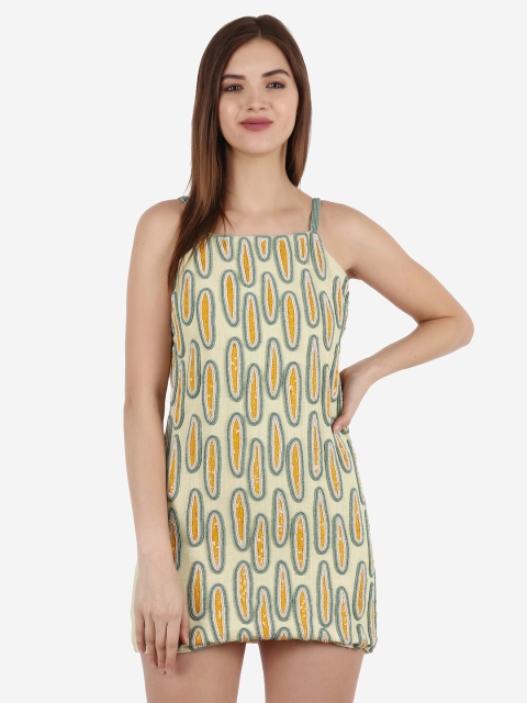 

Diwaah Green Sheath Mini Dress