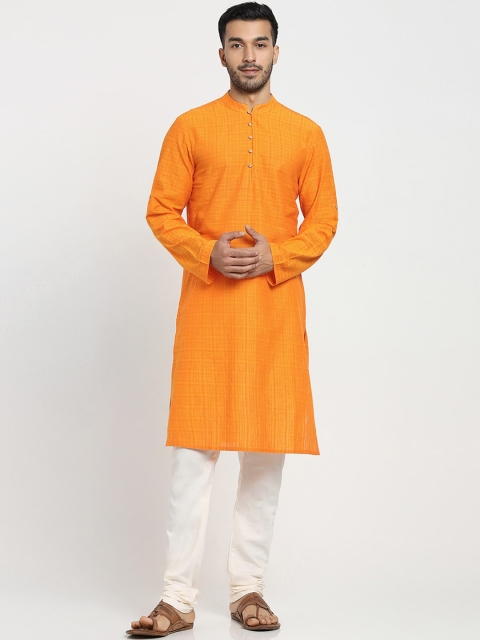 

Bewakoof Men Orange Thread Work Kurta