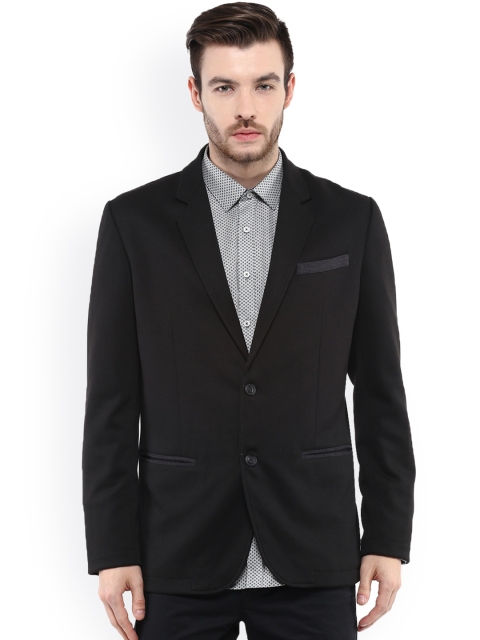 

Mufti Men Black Slim Fit Single-Breasted Formal Blazer