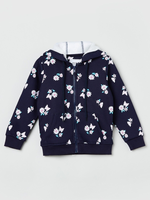 

max Girls Navy Blue Printed Sweatshirt