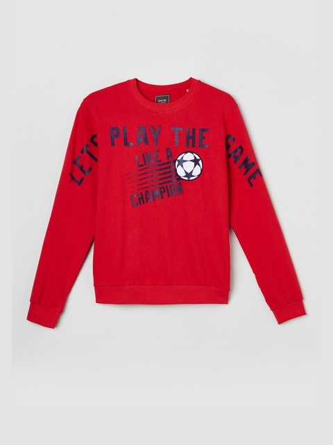 

max Boys Red Printed Sweatshirt