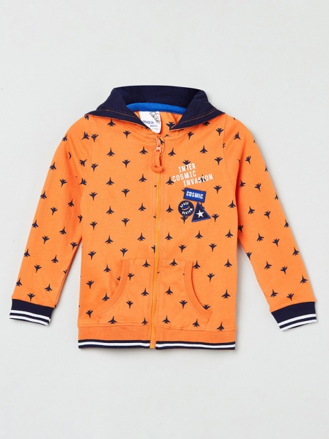 

max Boys Orange Printed Sweatshirt