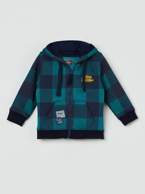 

max Boys Green Checked Sweatshirt