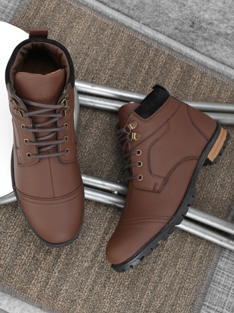 

The Roadster Lifestyle Co Men Brown Leather Boots