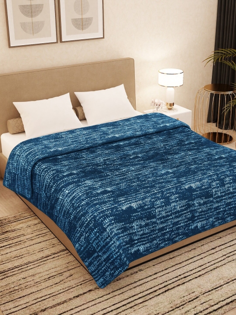 

Story@home Blue & White Grunge Printed Heavy Winter 500 GSM Double Bed Blanket