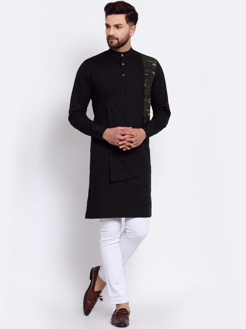 

Zotw Men Black Thread Work Kurta