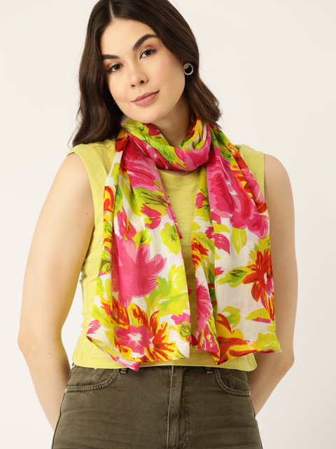 

DressBerry Women Green & Pink Printed Stole