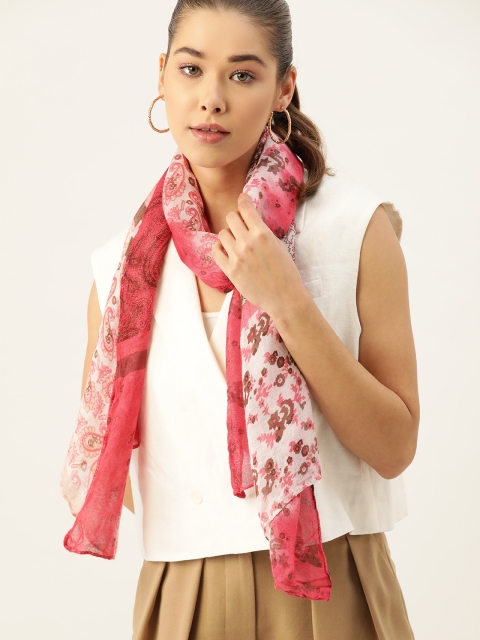 

DressBerry Women Pink & White Printed Stole
