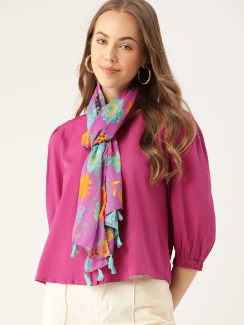 

DressBerry Women Purple & Orange Printed Scarf