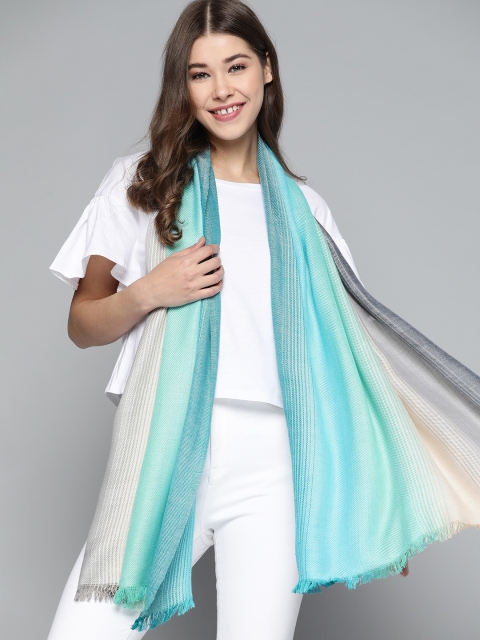 

Mast & Harbour Women Blue & Beige Striped Scarf