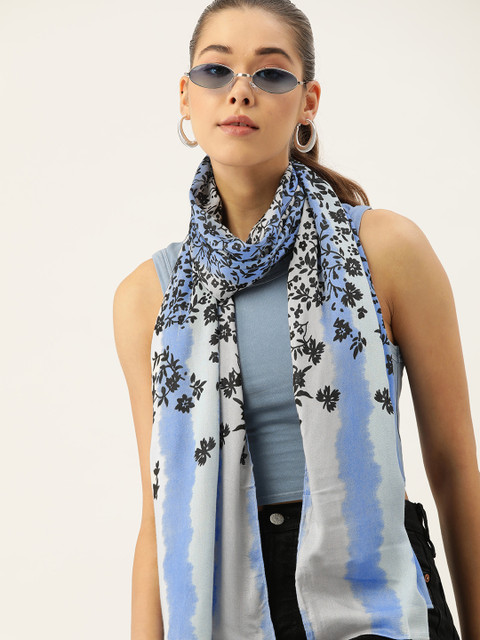 

DressBerry Women Blue & Black Printed Stole