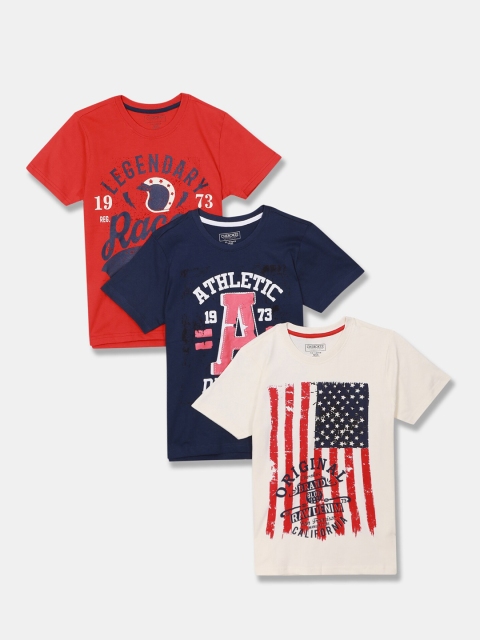 

Cherokee Boys Multicoloured Typography 3 Printed Applique T-shirt, Multi