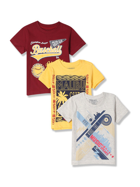 

Cherokee Boys Pack of 3 Assorted Printed Applique T-shirt