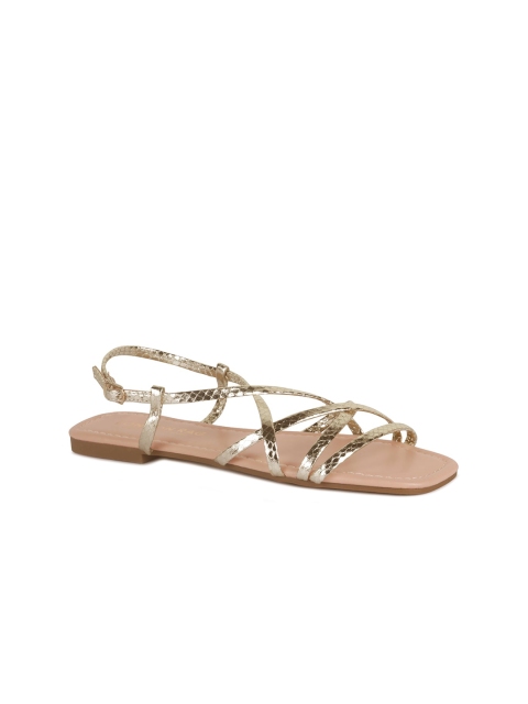 

London Rag Women Gold-Toned Open Toe Flats