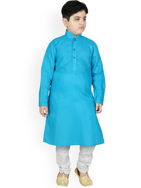 

SG YUVRAJ Boys Turquoise Blue Regular Kurta with Pyjamas
