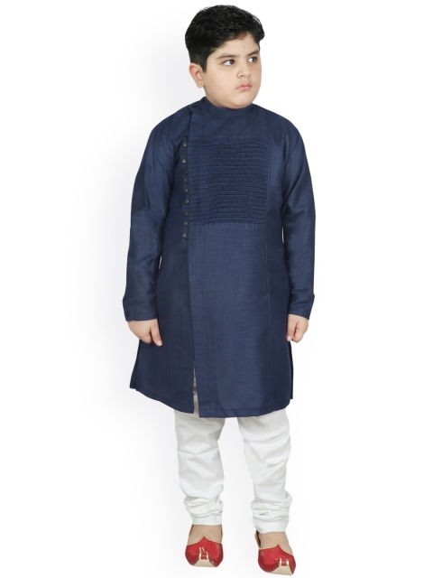 

SG YUVRAJ Boys Navy Blue & White Kurta with Churidar