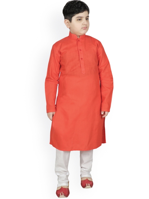 

SG YUVRAJ Boys Orange Regular Kurta with Pyjamas