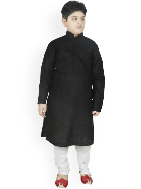 

SG YUVRAJ Boys Black Regular Kurta with Pyjamas