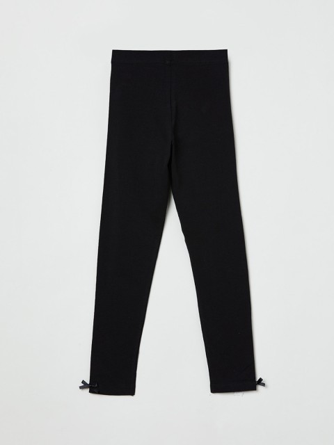 

max Girls Black Solid Ankle-Length Leggings