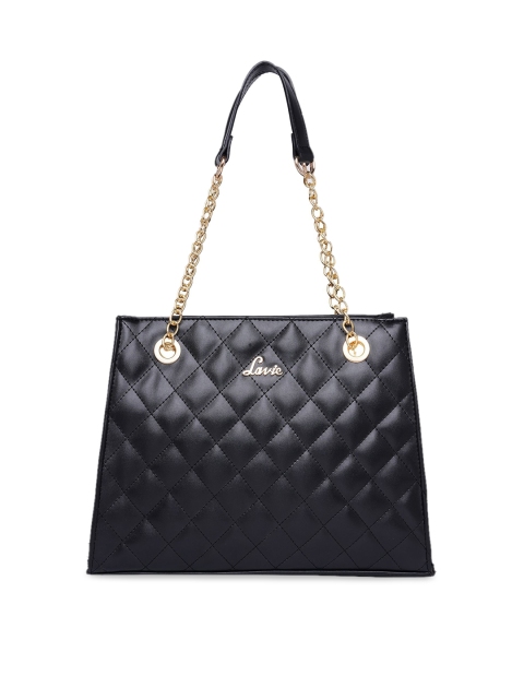 

Lavie Woman Black Quilted Structured Hand Bag