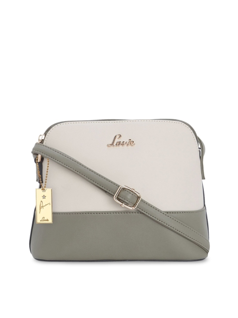 

Lavie Green Colourblocked Structured Sling Bag