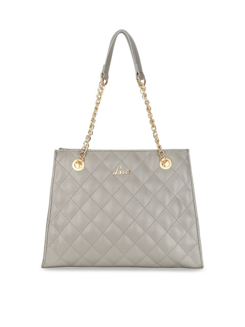 

Lavie Grey Textured Structured Quilted Shoulder Bag