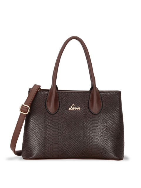 

Lavie Brown Textured Structured Handheld Bag with Tasselled