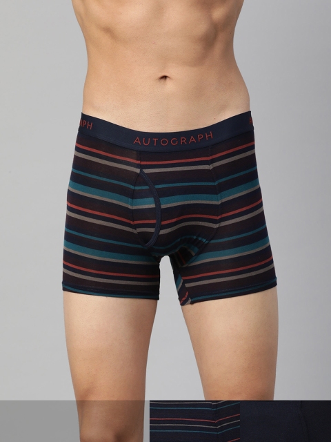 

Marks & Spencer Men Pack of 2 Multicoloured Striped Trunks, Multi