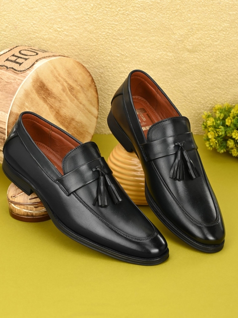

Eego Italy Men Black Solid Genuine Leather Formal Slip-On
