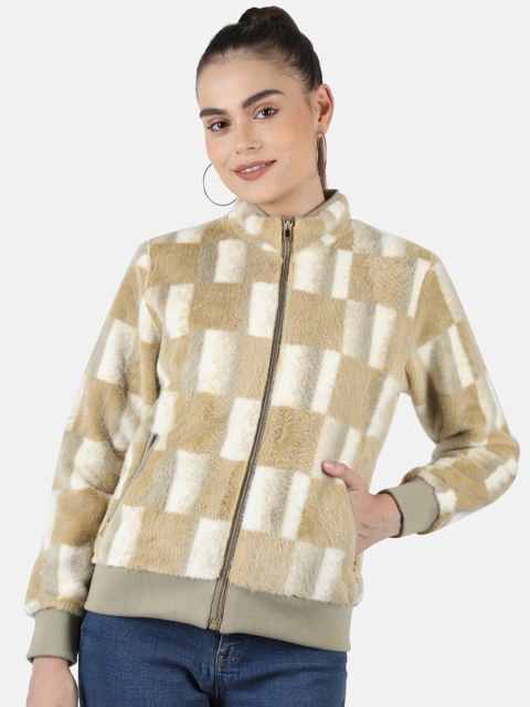 

Monte Carlo Women Beige Checked Sweatshirt