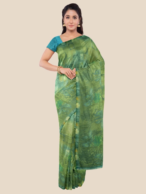 

KLM Fashion Mall Green Floral Saree