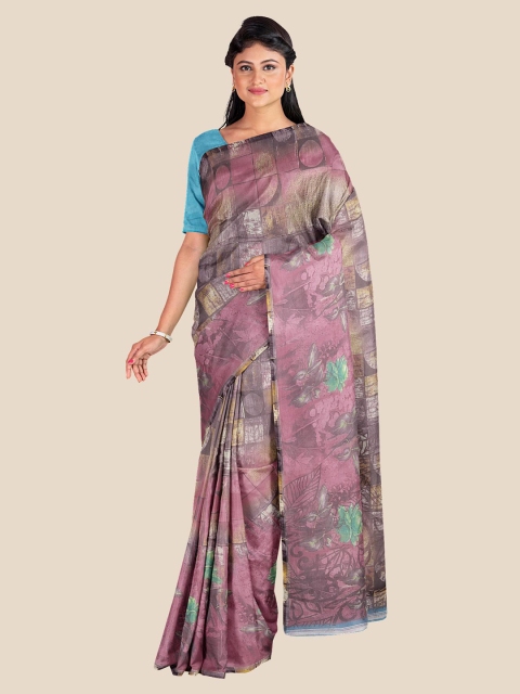 

KLM Fashion Mall Purple & Green Abstract Printed Saree