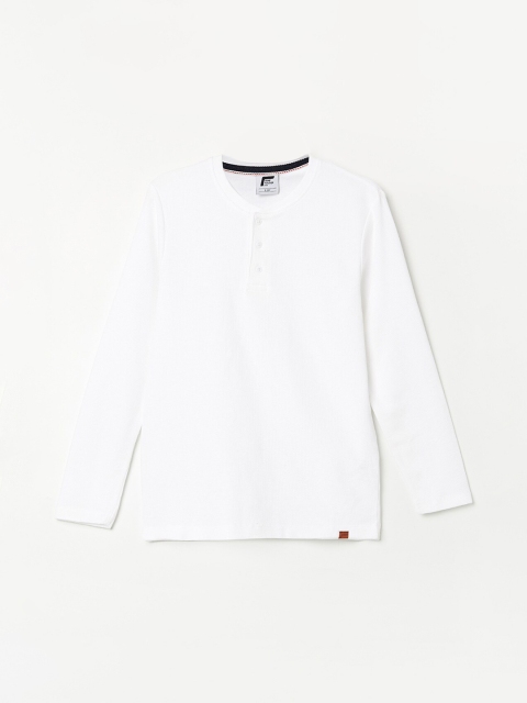 

Fame Forever by Lifestyle Boys White Henley Neck T-shirt