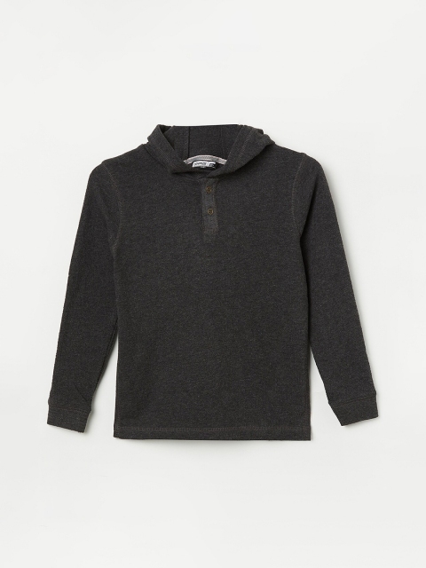 

Fame Forever by Lifestyle Boys Charcoal Solid Hooded T-shirt