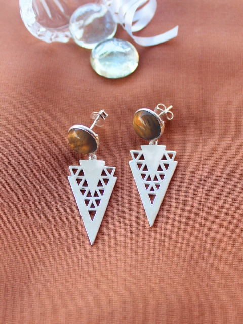 

ERILINE JEWELRY Woman 925 Sterling Silver-Toned Contemporary Drop Earrings